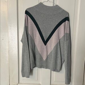 Old Navy Grey Pullover Sweater with Pink Chevron